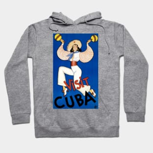 Vintage Travel Poster Visit Cuba Hoodie